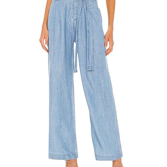 REVOLVE Rails Jess Pants, Wide-Leg, Belt tie, Pockets, Beachy, Weekend, Casual S - Picture 1 of 10